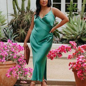 VICI - Satin Midi Slip Dress